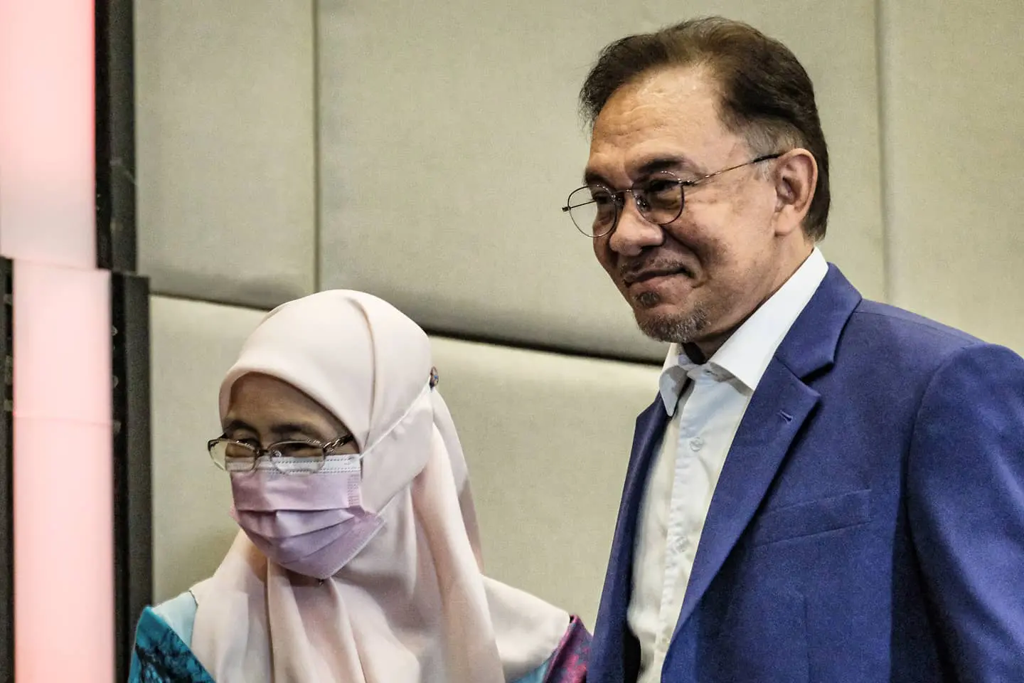 Anwar with his wife
