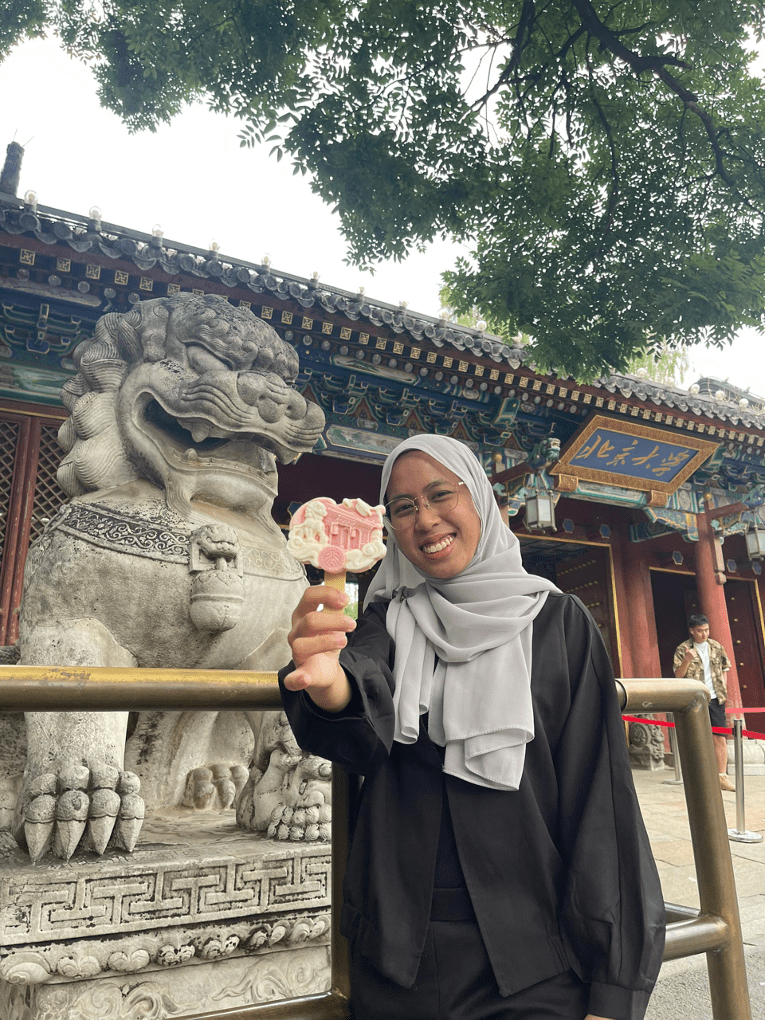 Aqilah Anuar in front of PKU