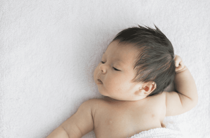 Asian baby sleeping