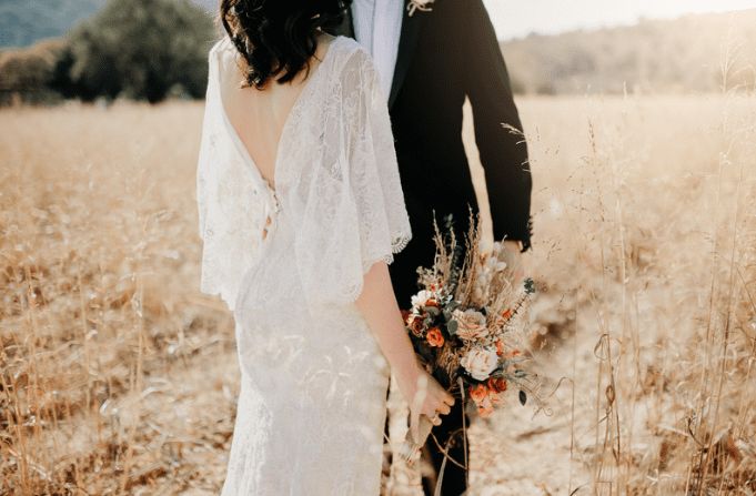 Asian couple having a wedding