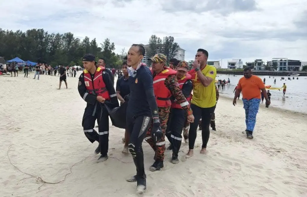 authorities are carrying drowned man