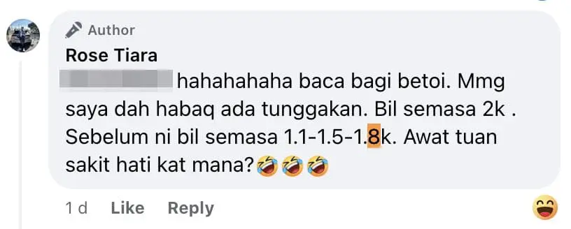 Average bill RM1.1k to RM1.8k