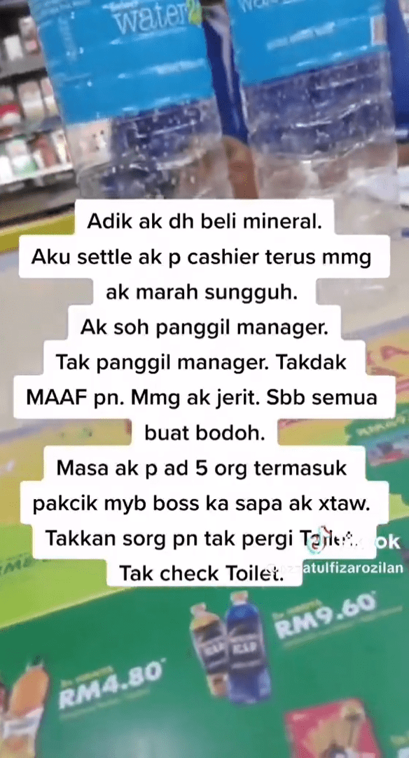 M'sian Woman Goes Berserk Over Being Forced To Buy Mineral Water To Clean Herself After Pooping