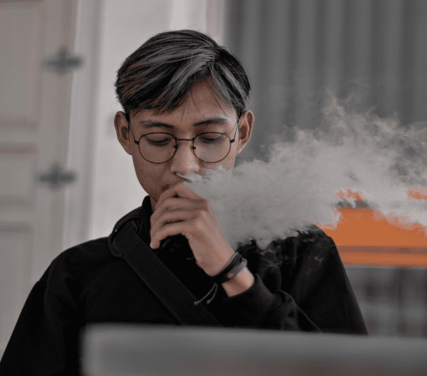 boy is vaping