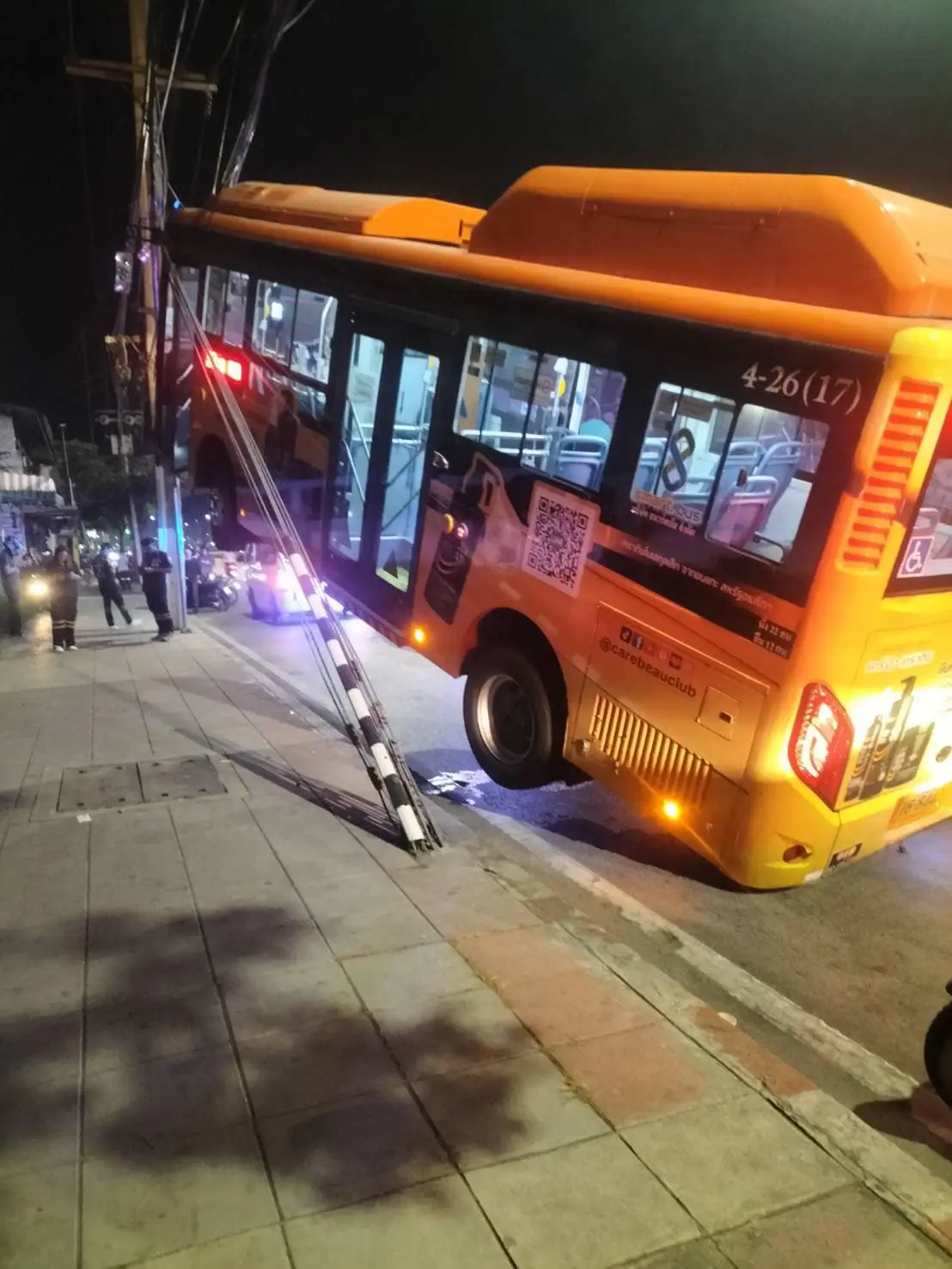 Bus suspended mid air in Bangkok Thailand