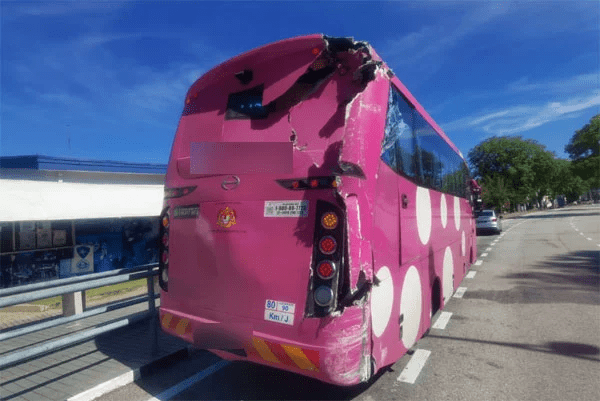 Bus which got hit by another bus in UUM