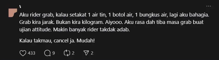 M'sian Woman Orders Drink At 12am, Rider Rudely Replies: 'Enjoy Until You Get Diabetes' comment 2