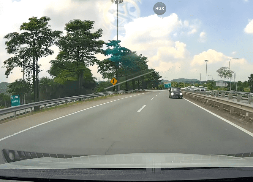 Car coming against traffic