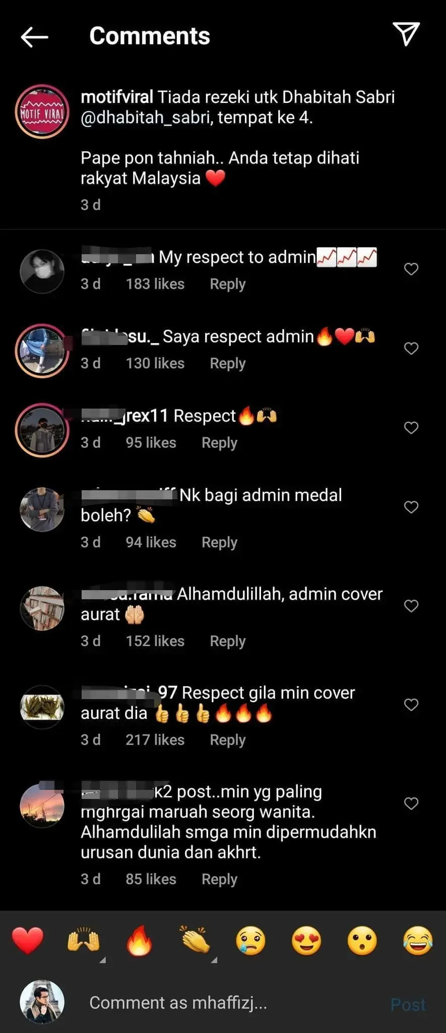 Instagram comments of censored photo