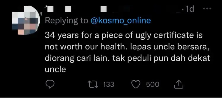 "Not Worth It" — Ex-TNB Staff Boasts About Not Taking MC For 34 Years, Netizens Less Than Enthusiastic comment 1