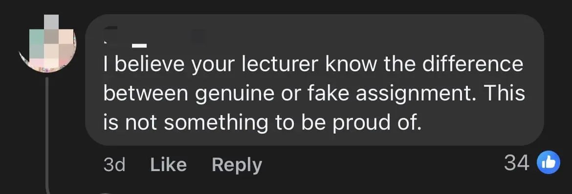 'Can Get 'A' With Eyes Closed' — M'sian Student Boasts About Using ChatGPT Premium To Do Assignments comment 2