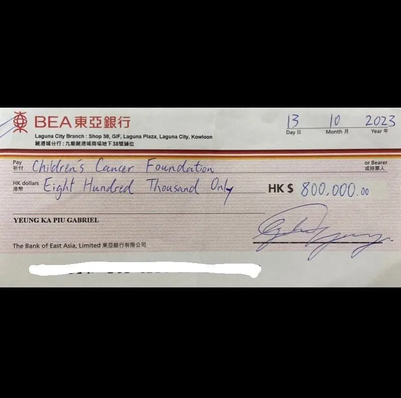 Cheque Gabriel shared on his facebook