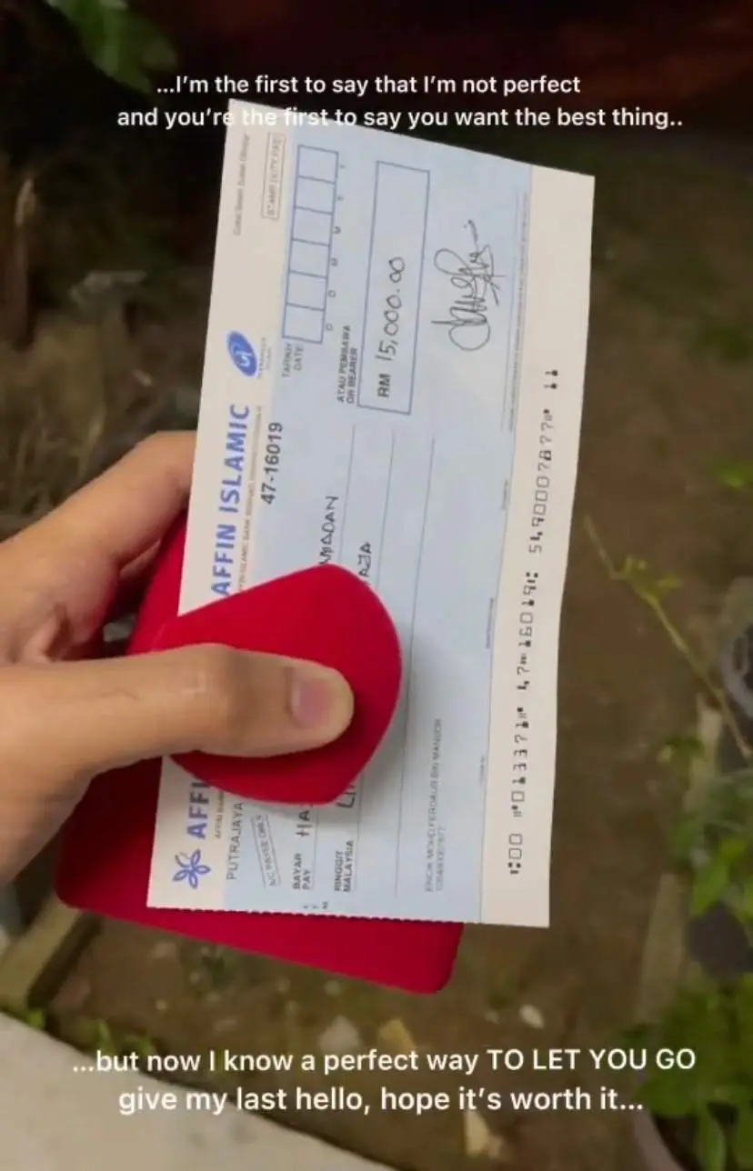 Cheque that Ferdaus was about to give to her fiancee