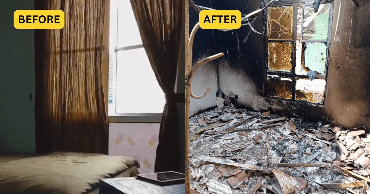 child's room after explosion