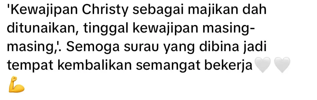 christy ng - netizen comment surau