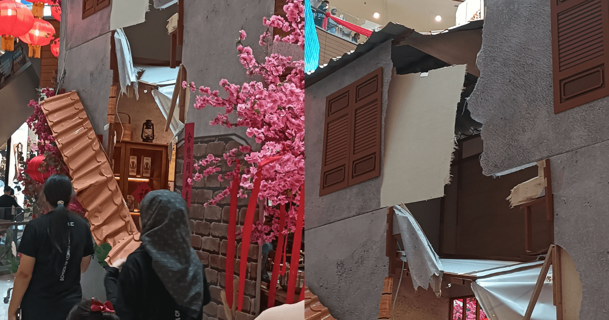 CNY decor damaged at Gurney