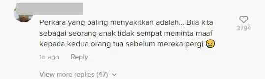 the most painful thing as children is missing the opportunity to ask for forgiveness from our family