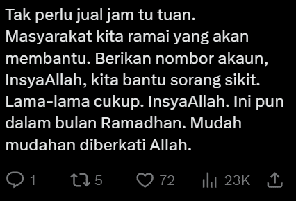 Comment on man selling rolex to save his child from Leukemia Screenshot 2025-03-21 174916 (4)