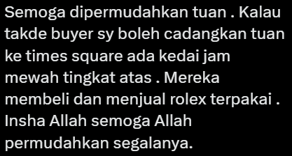 Comment on man selling rolex to save his child from Leukemia Screenshot 2025-03-21 174916 (5)