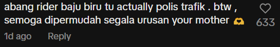 Comment on Motorcyclist help clear path for ambulance Screenshot 2025-03-06 174032 (1)