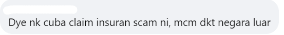 Comment think it is an insurance scam