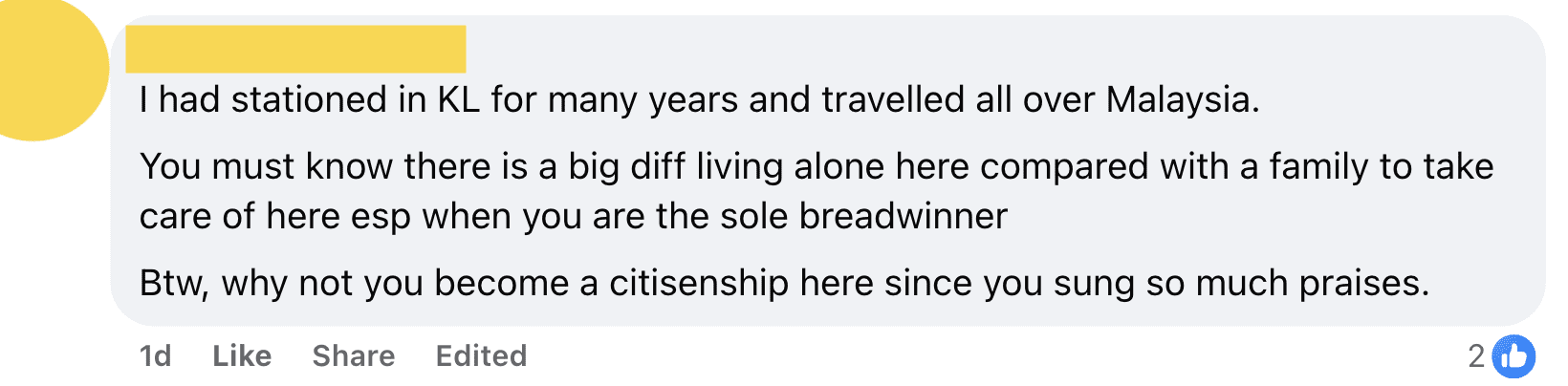 Comment02_M’sian Who Used To Live In KL Says Everything In SG Is ‘Cheap Cheap Cheap’ After Working There