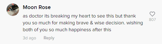 Comment on how brave OP is for making the decision