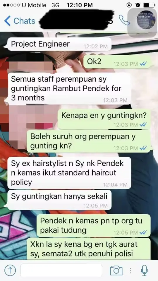 Convo of woman with boss over going bald part 1