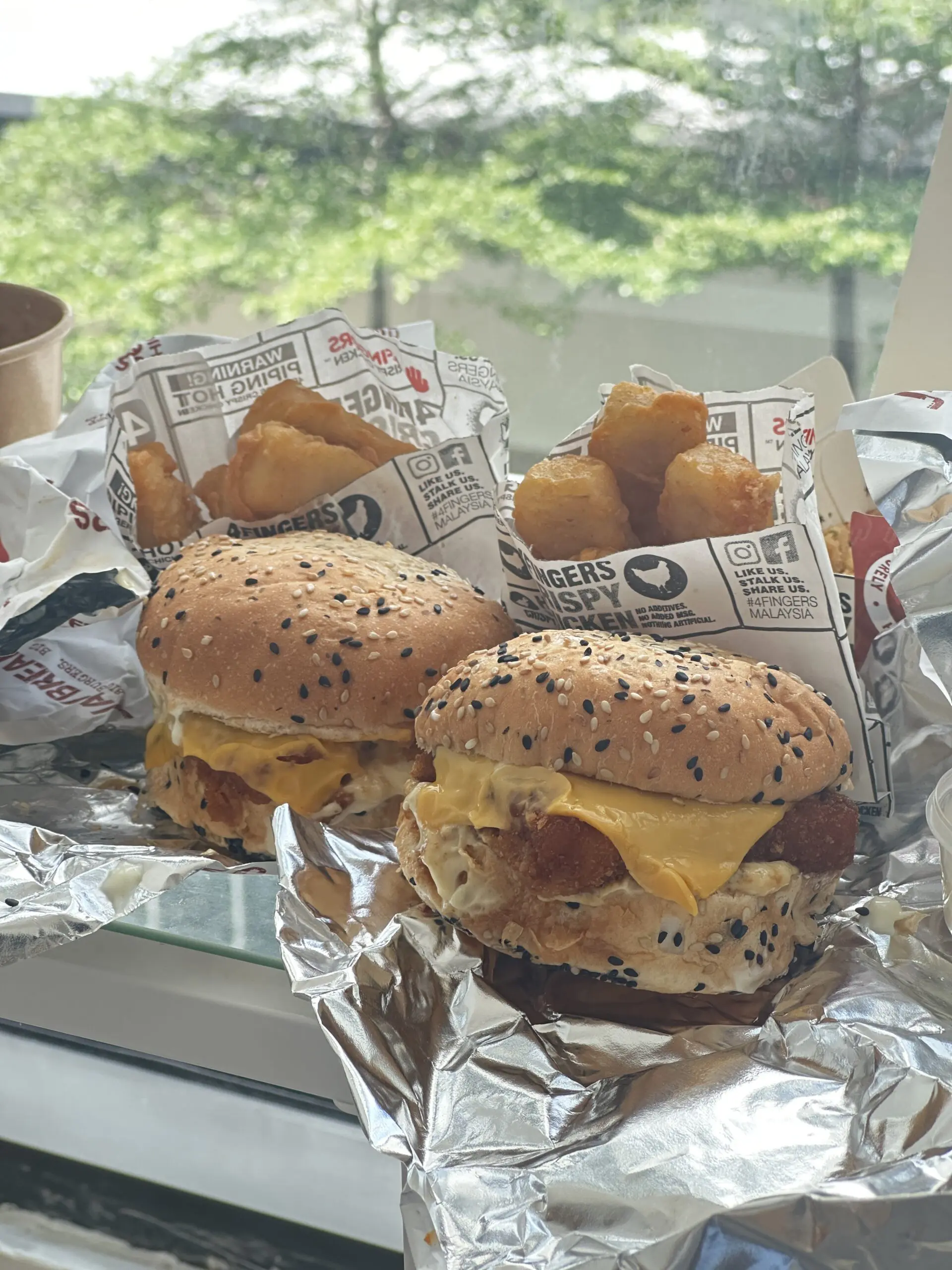 Crispy Fish Burger and Golden Sea Fingers