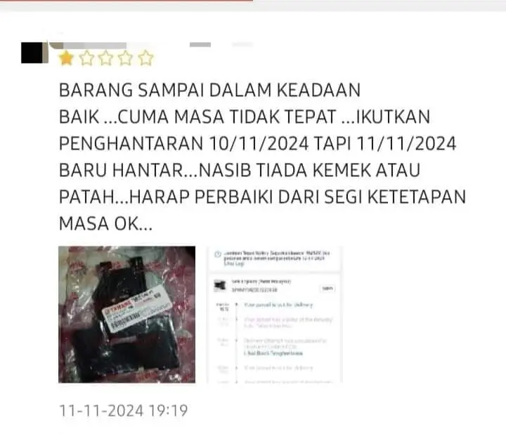 Customer complains about order