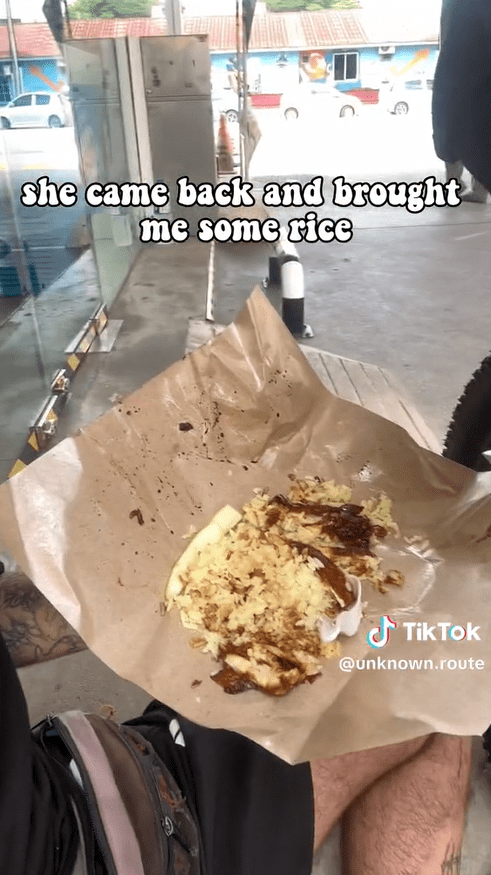 German Cyclist Touched By M'sian Woman's Kindness Who Bought Him Lunch At A Petrol Station In Muar