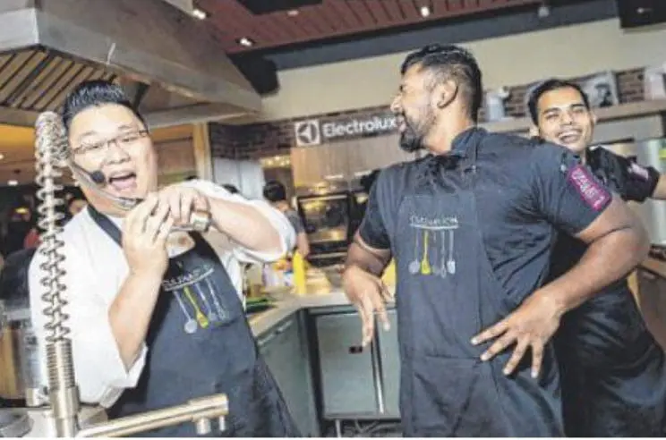 Daniel Teo with colleagues