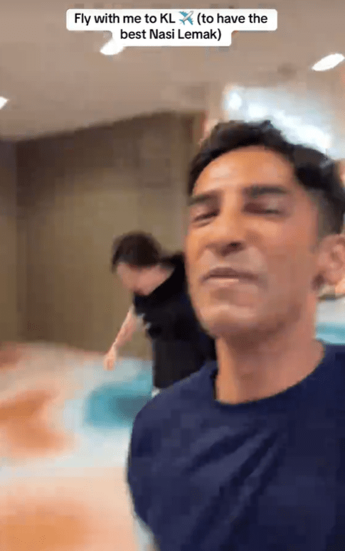 Darshen and friend run to boarding gate