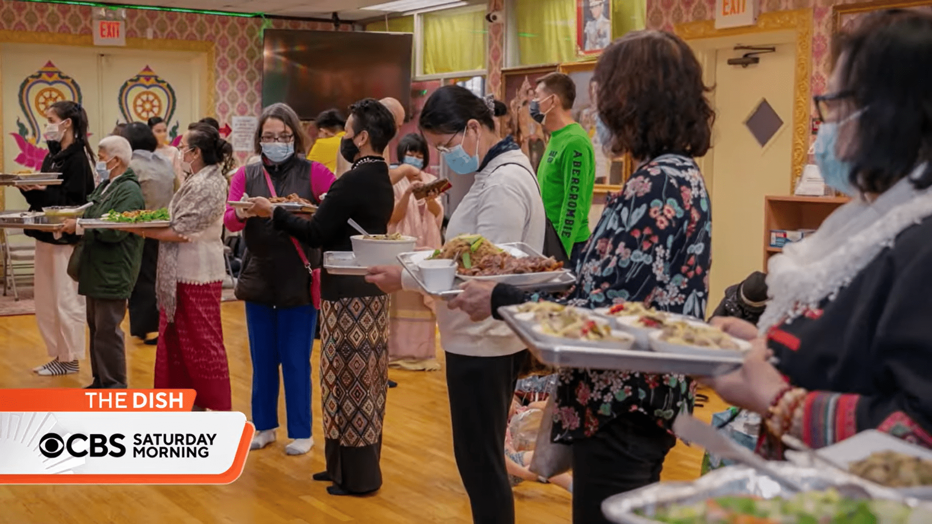 Devotees at Buddhist temple in Elmhurst