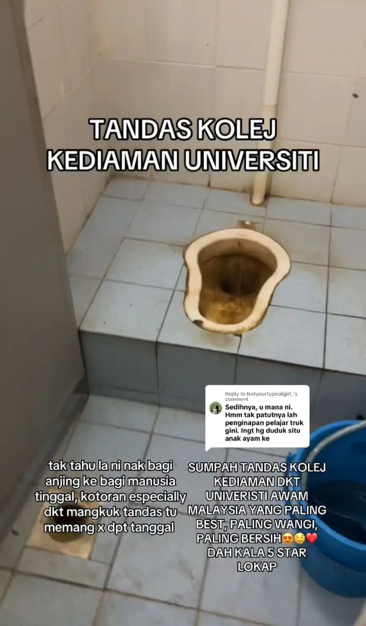 dirty toilet at sabah dormitory