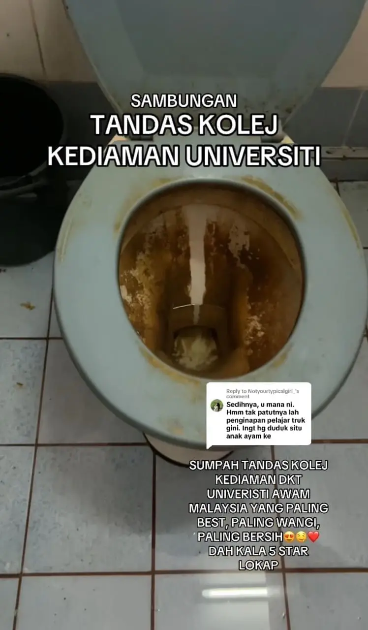 dirty toilet condition at sabah dormitory