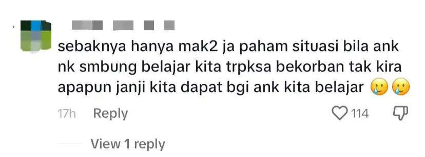 M’sian Mother Pawns Gold Bracelet She Had For Her Wedding To Buy Laptop For Daughter - comment