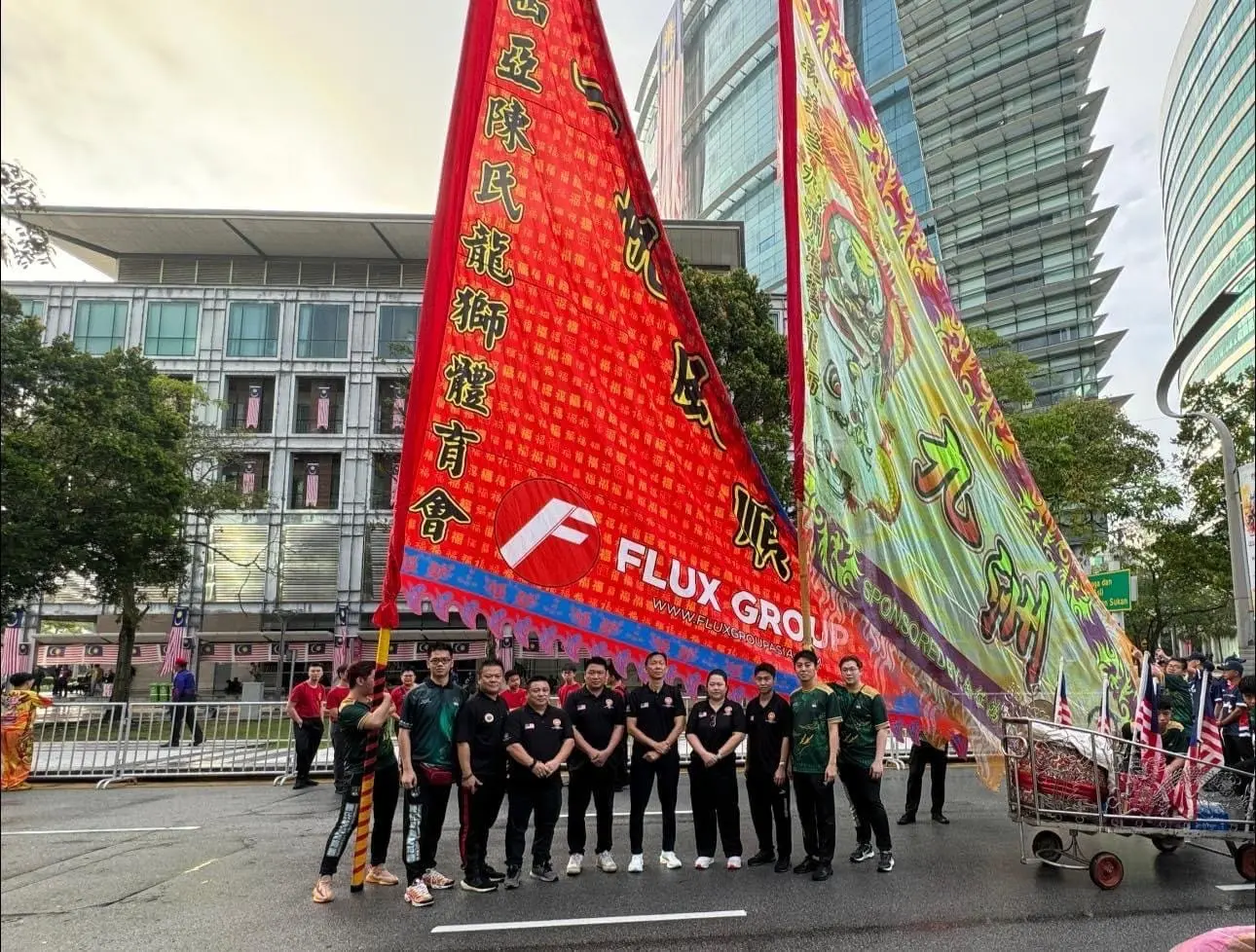 Dragon and Lion Flag performance