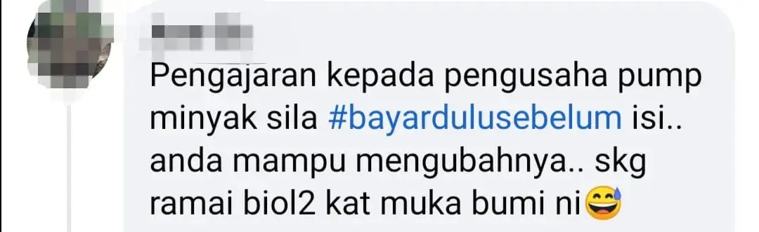 Netizen commenting on incident happened at Bachok Petrol station. 