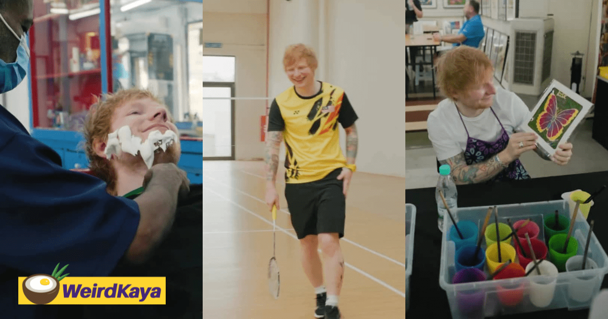 Ed Sheeran Plays Badminton, Paints Batik & Visits Barber Shop During M'sia Tour