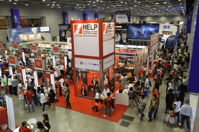 Attending education fairs to get a perspective on future studies