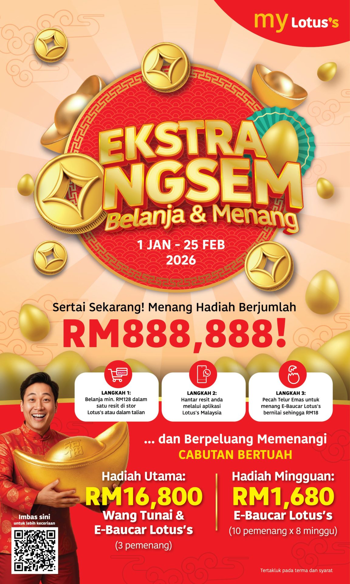 Eh You Know Or Not, CNY Shopping At Lotus’s Got RM888,888 Contest