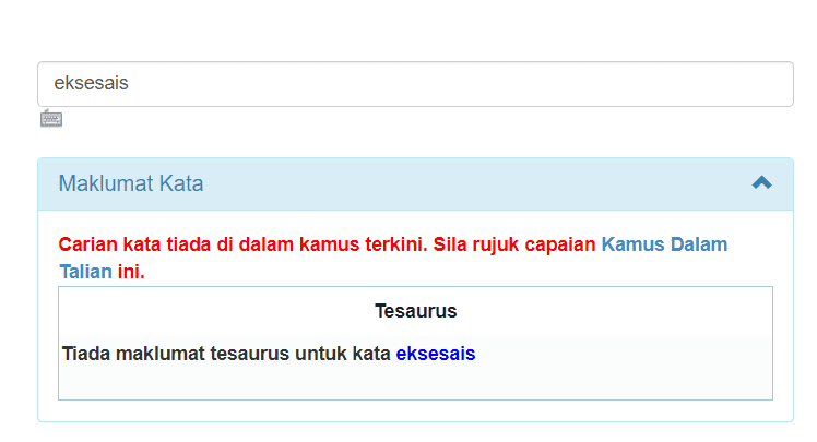 'Eksesais' not found in DBP