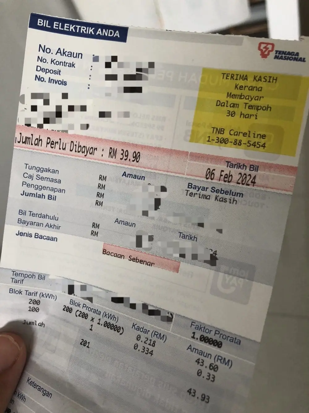 TNB electricity bill