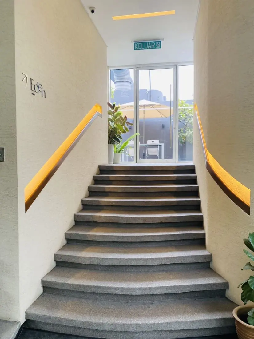 Entrance to the hidden rooftop cafe in KL