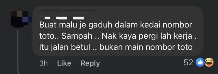 Violent Fight Breaks Out At Toto Outlet Over RM121mil Jackpot comment 1