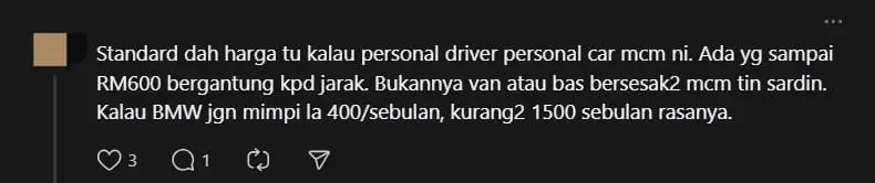 M'sian Woman Shocked By RM400 Monthly Fee To Send Kid To School By Car comment 3