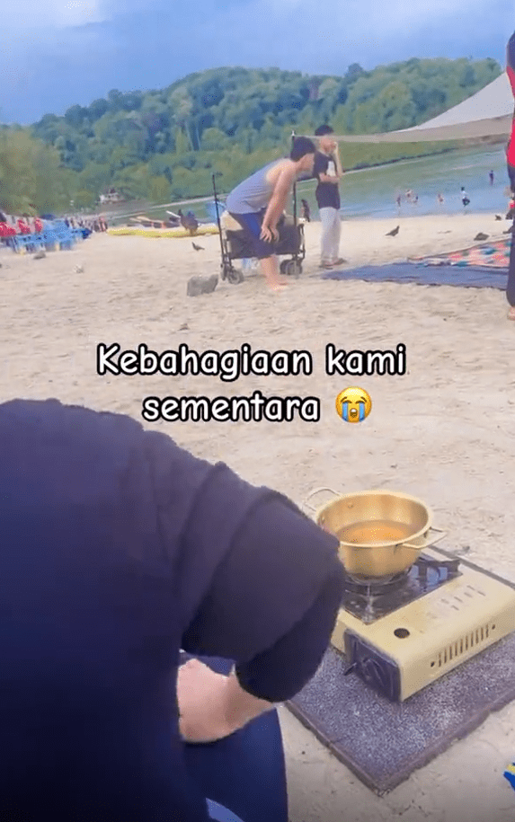 family that come late set up tent