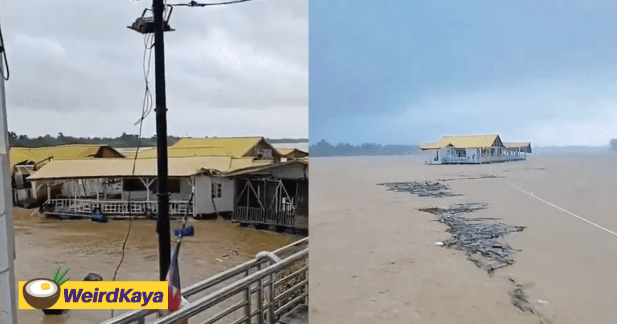 Famous Floating Restaurant In Kelantan 'Floats Away' Due To Flash Flood