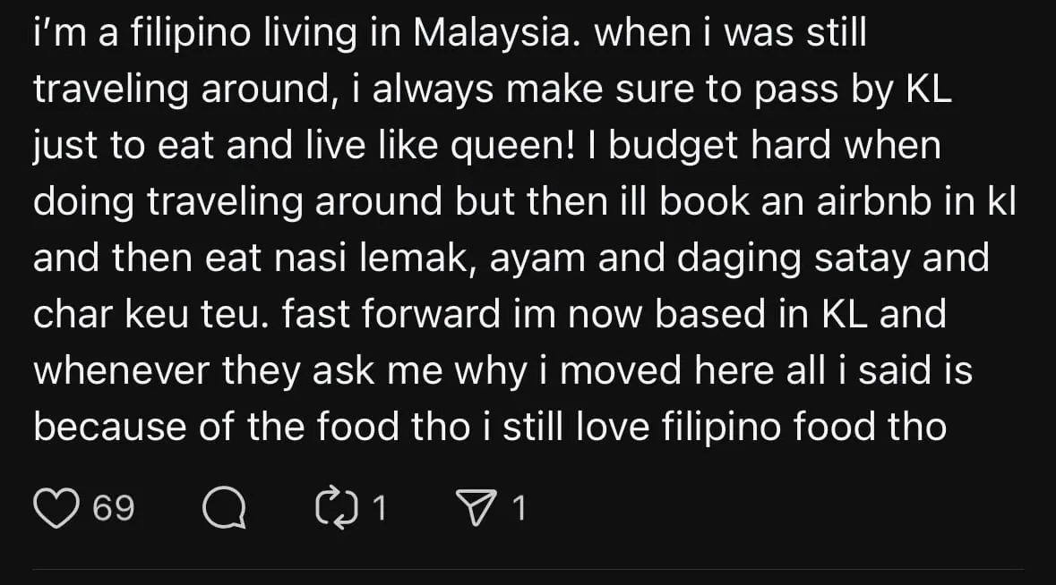 filipino loves malaysian foods comment